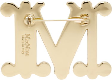 Значка Max Mara Max Mara Crystal Embellished Letter "M" Brooch Металик | 2424756092600 MM02579, 1