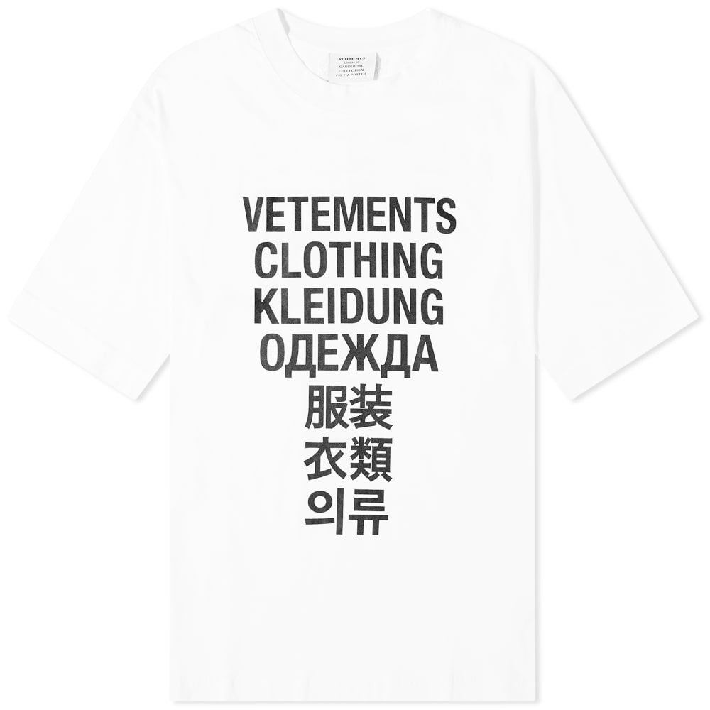 Тениска VETEMENTS Translation Tee Бяло | UA53TR100W, 0