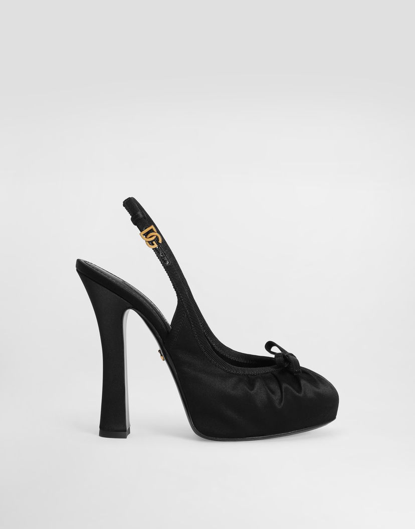 Аксесоари Dolce & Gabbana Dolce & Gabbana Satin Slingback Pumps Черно | CG0927AD1608B956
