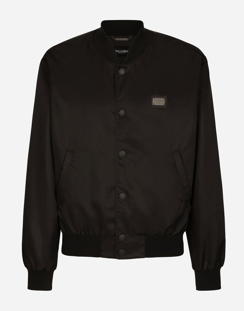 Яке бомбър Dolce & Gabbana Nylon Bomber Jacket With Branded Tag 52 Черно | G9ZO1TG7F2KN0000