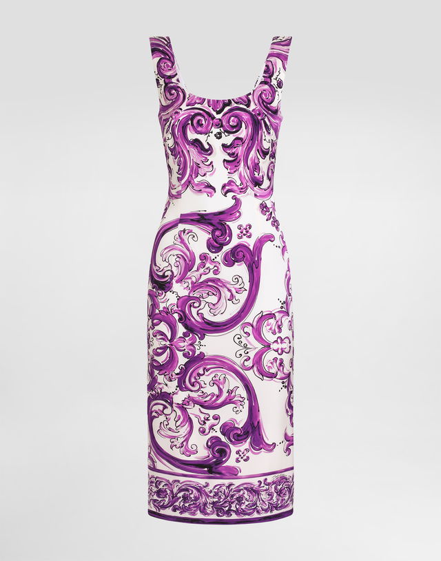 Dolce & Gabbana Majolica Print Charmeuse Dress