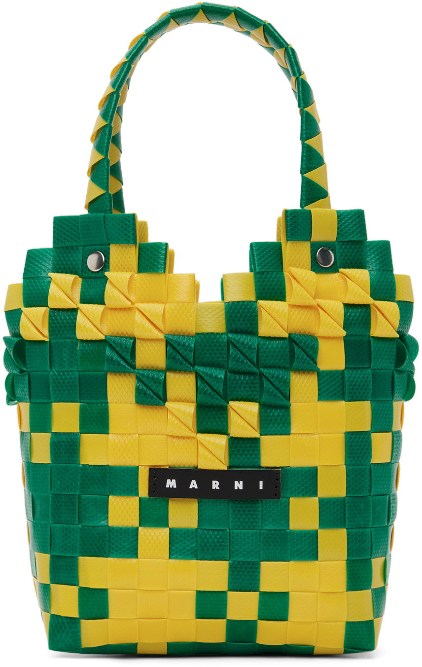 Голяма пазарска чанта Marni Woven Diamond Basket Tote Многоцветен | M00637-M00IW, 0