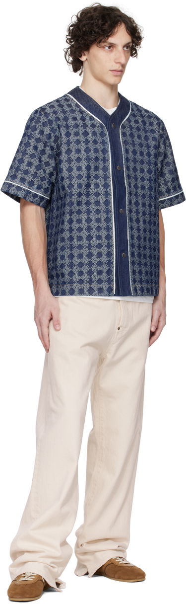 Риза AMIRI AMIRI MA Quad Baseball Denim Shirt Синьо | AMDNIR1042, 3