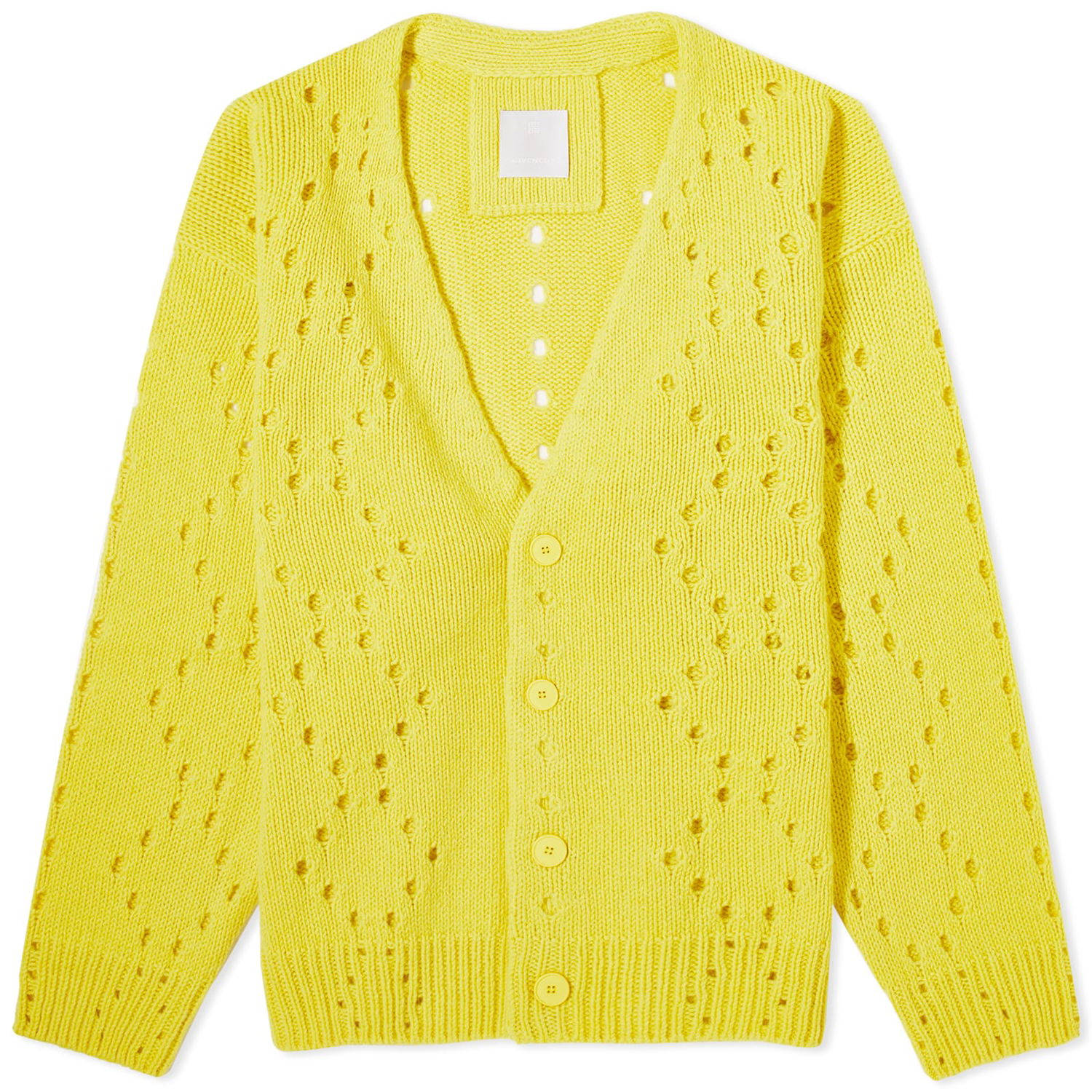 Пуловер Givenchy Pointelle Argyle Cardigan Жълто | BM90RE4YHS-736, 0