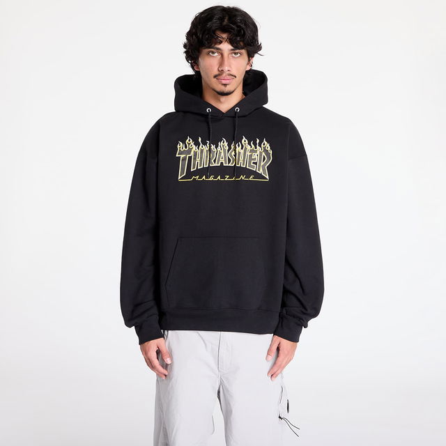 Sweatshirt Flame Hoodie Black/ Yellow XL