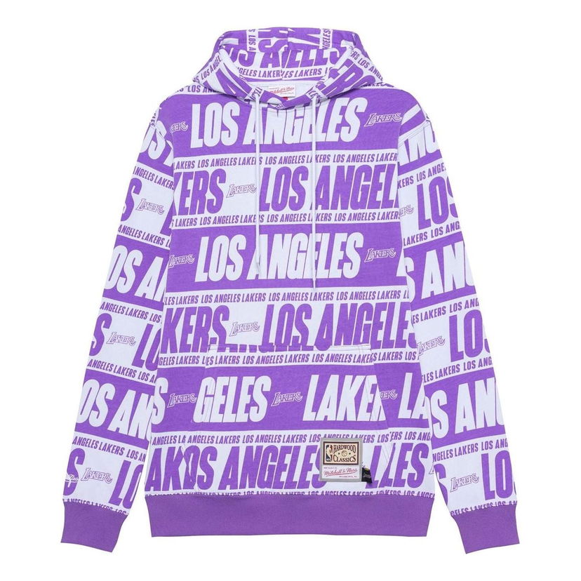 Суитчър Mitchell & Ness NBA LA Lakers All Over Print Hoodie Лилаво | FPHD4779-LALYYPPPPURP