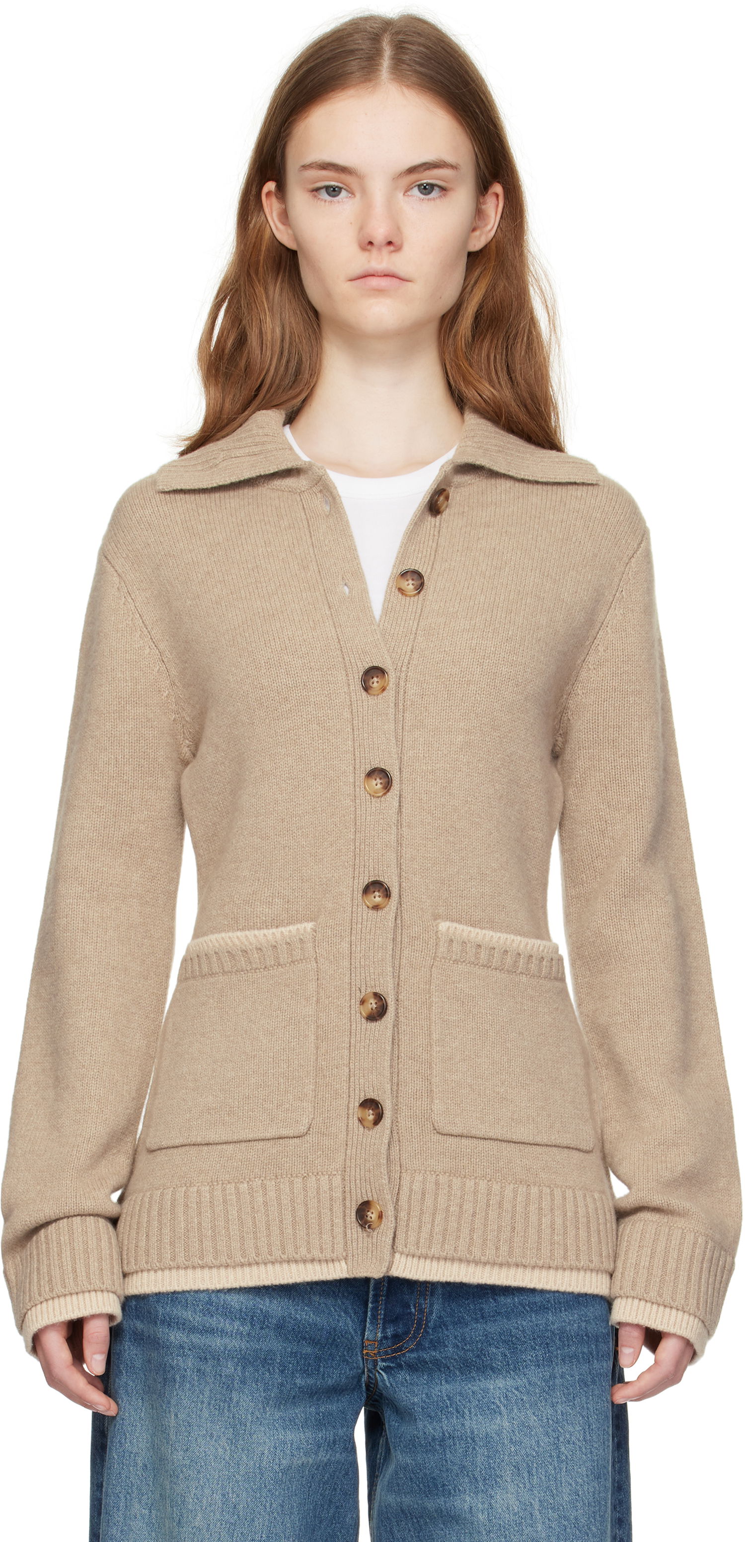 Пуловер rag & bone rag & bone Danica Knit Cardigan Бежово | WAS24H049CS49, 0