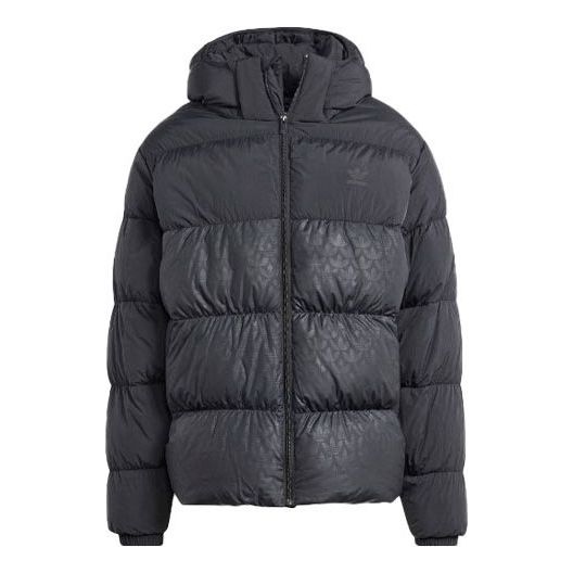 Пухо яке adidas Originals Regen Monogram Hooded Puffer Jacket Черно | HZ0681, 0