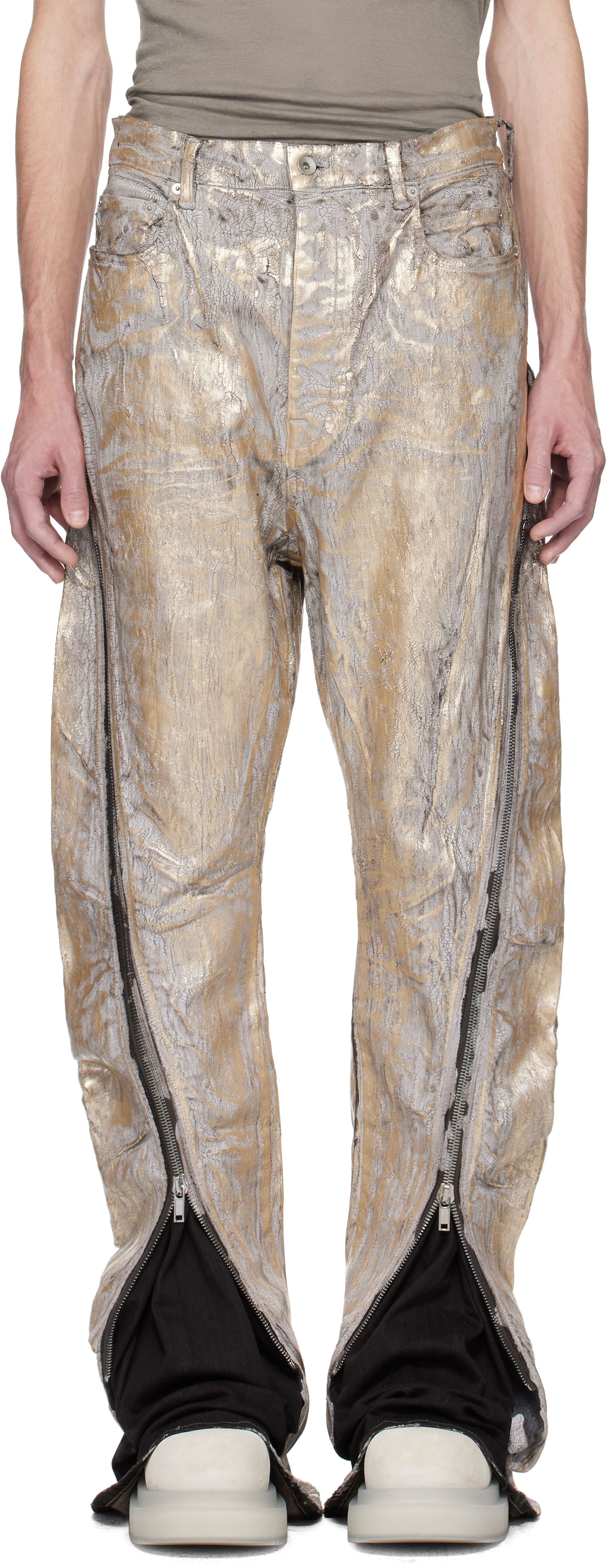 Дънки Rick Owens Rick Owens Hollywood Bolan Banana Jeans Металик | RR01E5343 SGMC, 0