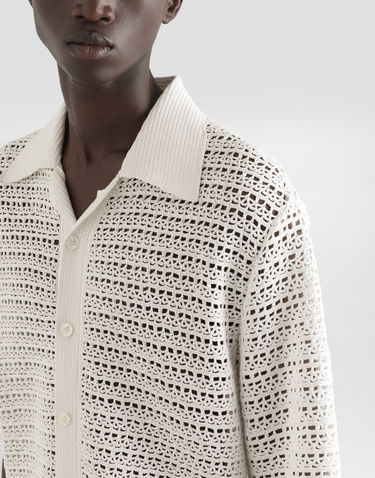 Риза Dolce & Gabbana Dolce & Gabbana Hand-Crocheted Knitted Shirt Бяло | GXV99TJBCFDW0111, 3