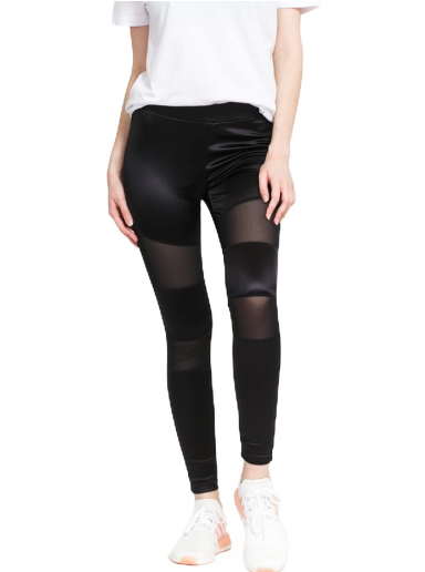 Клинове Urban Classics Shiny Tech Mesh Leggings Черно | TB3790 black