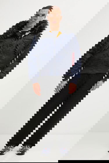 Яке бомбър Alpha Industries 45/P Hooded Custom Faux Fur Bomber Jacket Тъмно синьо | 113145, 6