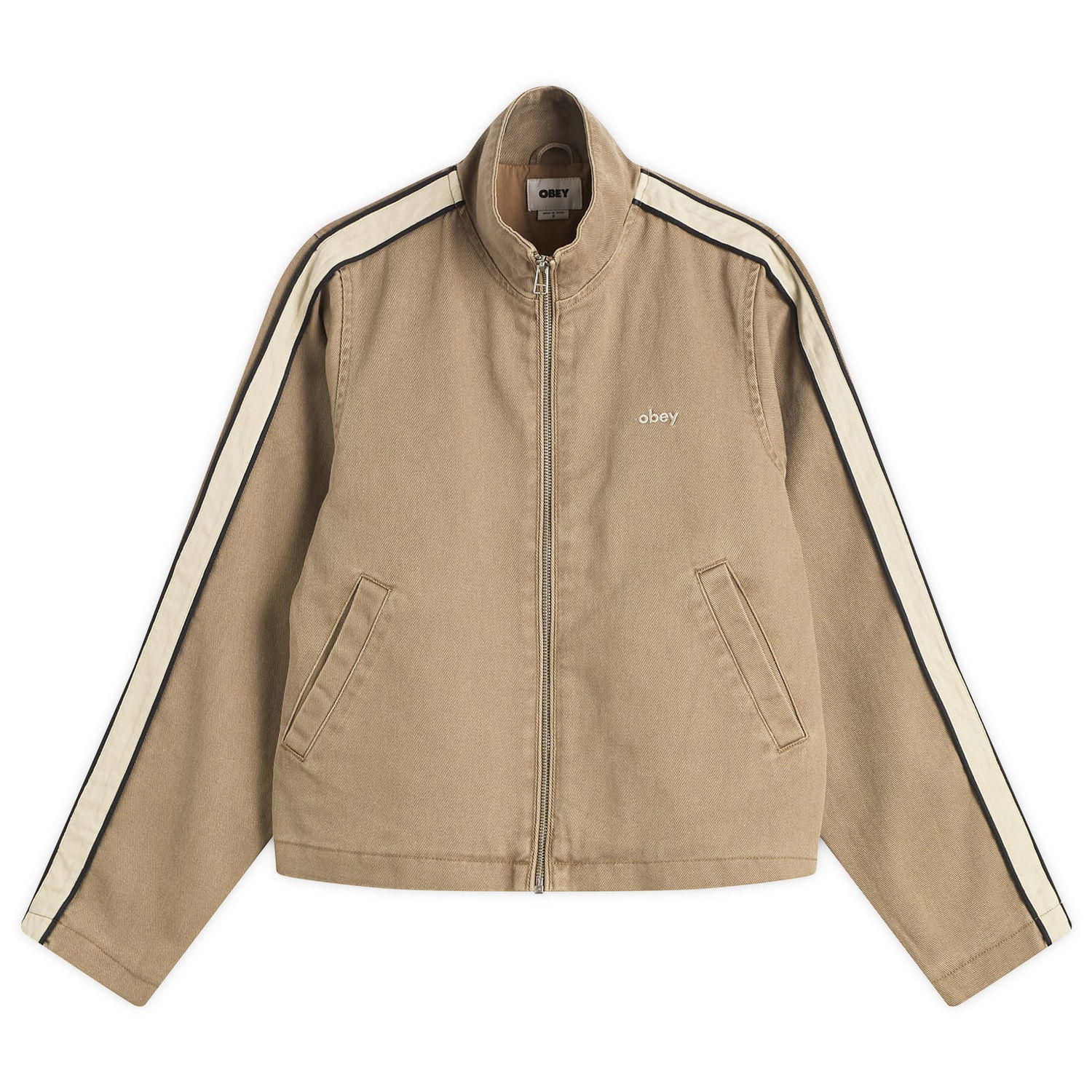 Яке OBEY Women's Astrid Stripe Jacket Кафяво | 221800439-TAN, 0