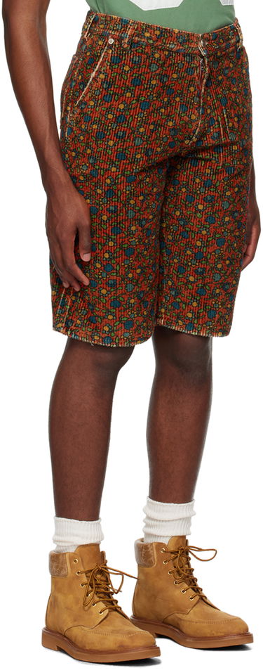 Къси панталони ERL Printed Corduroy Shorts Кафяво | ERL06P008, 3