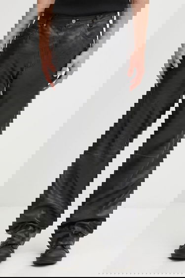 Панталони Maison Margiela MM6 Maison Margiela Faux Leather Wide Leg Pants Черно | SH2LA0045.M35455.900, 0