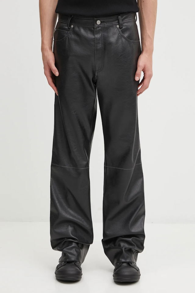 MM6 Maison Margiela Faux Leather Wide Leg Pants