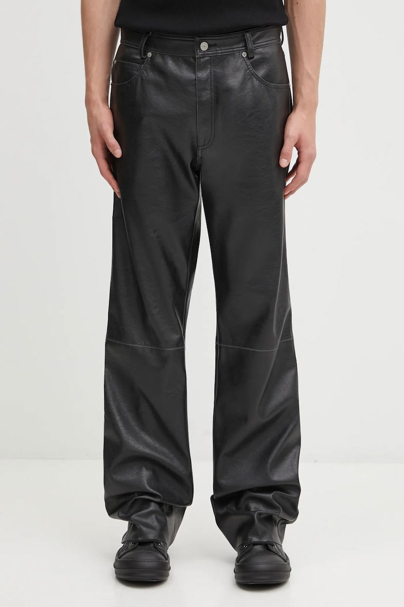 Панталони Maison Margiela MM6 Maison Margiela Faux Leather Wide Leg Pants Черно | SH2LA0045.M35455.900