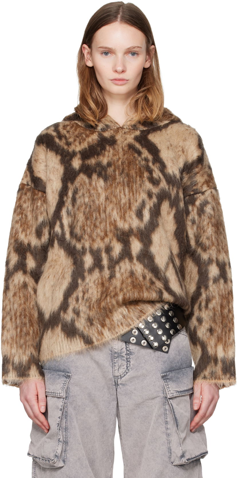 Суитчър The Attico Brushed Animal Print Hoodie Многоцветен | 251WCK00123 KWW003AA