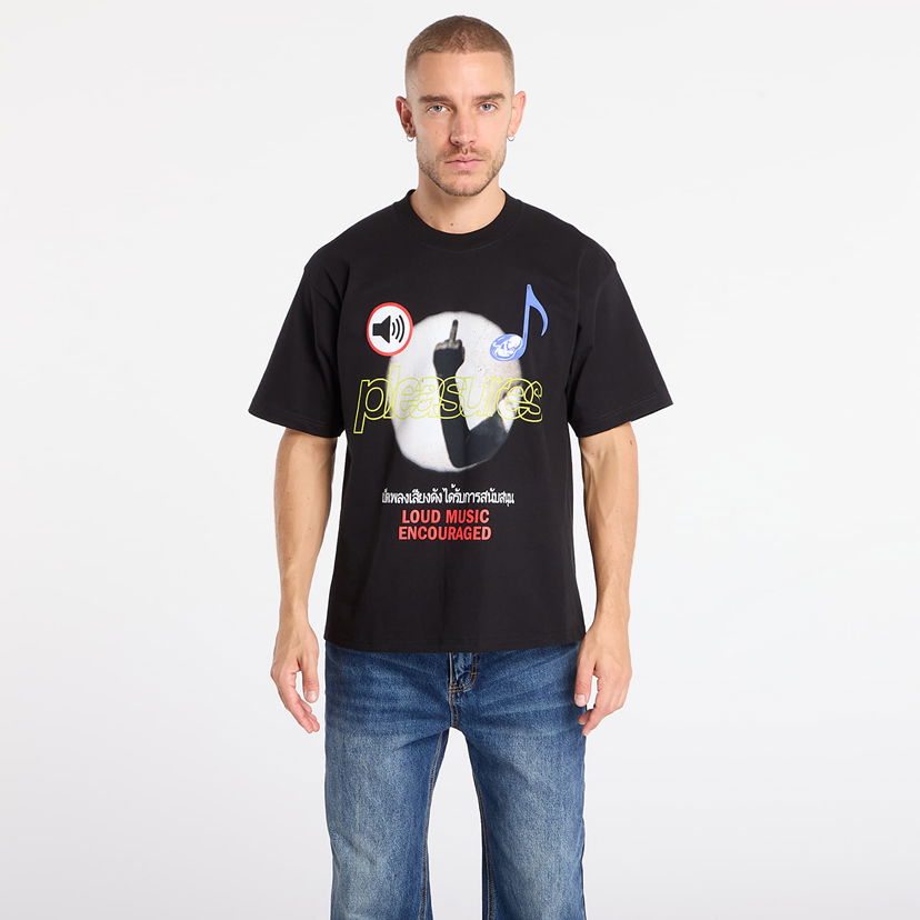 Тениска Pleasures Loud Music T-shirt Черно | P25F008-BLACK