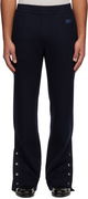 Wool Cashmere 'GIVENCHY' Patch Drawstring Trousers with Snap Buttons