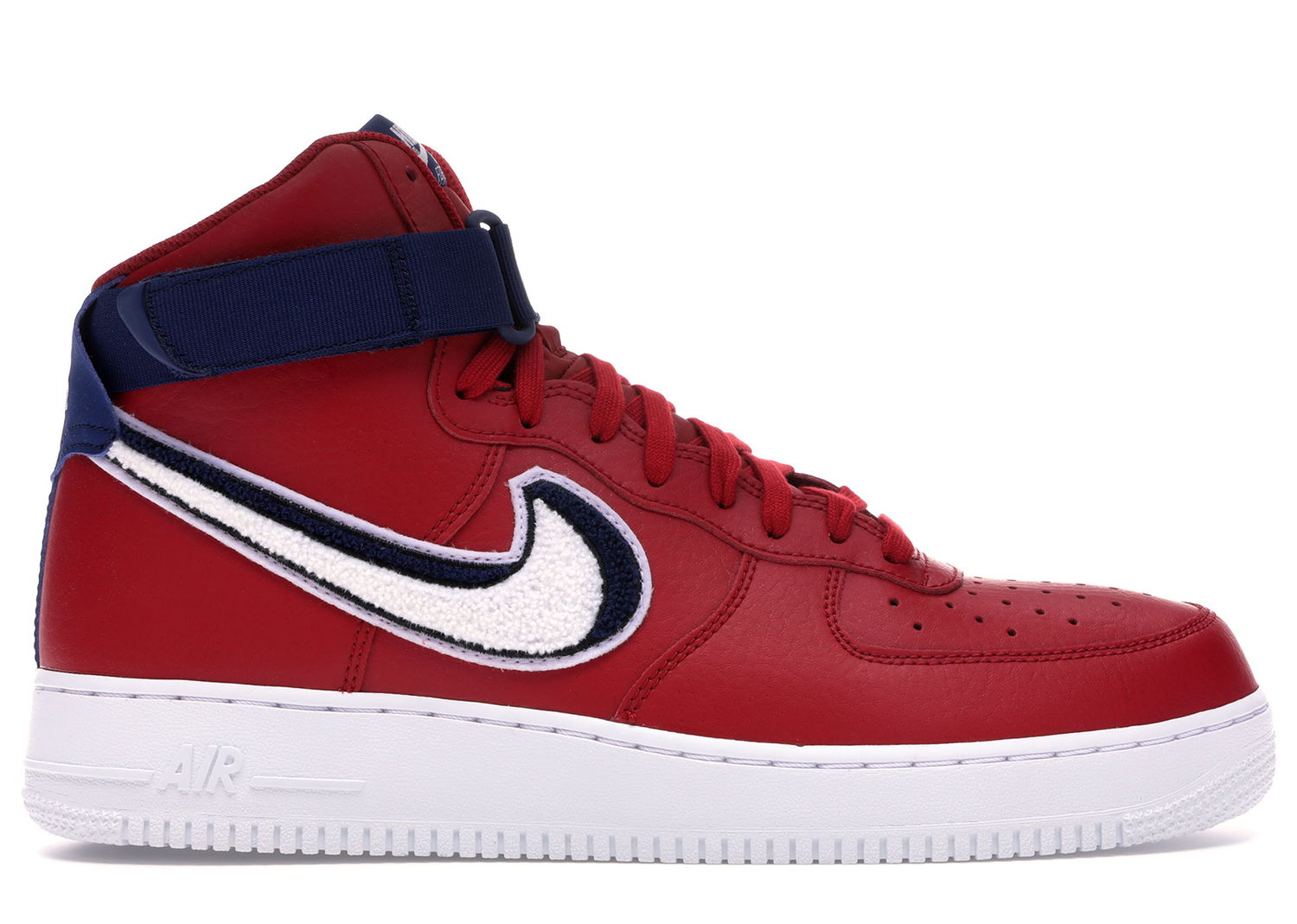 Кецове и обувки Nike Air Force 1 High 3D Chenille Swoosh Red White Blue Червено | 806403-603, 0