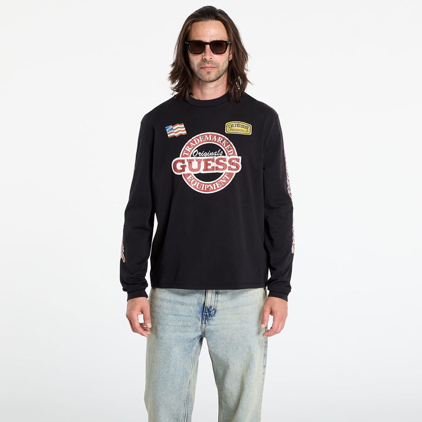 Тениска GUESS Guess Originals Long Sleeve Race Graphic Tee Черно | M5YI56K8FQ4-JTMU