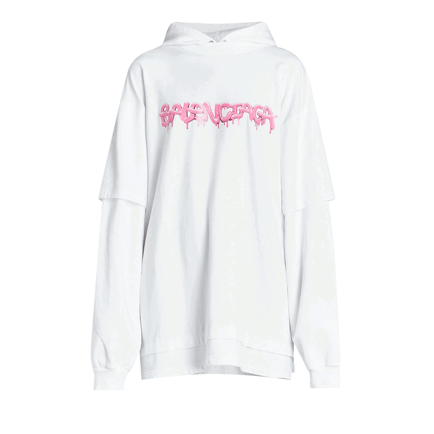 Суитчър Balenciaga Double Sleeve Hoodie Бяло | 681029 TLVF1 0901, 0