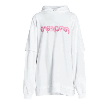 Суитчър Balenciaga Double Sleeve Hoodie Бяло | 681029 TLVF1 0901, 0
