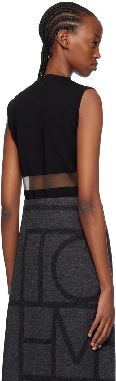 Pокля TOTEME TOTEME High-Neck Mesh-Paneled Top Черно | 241-WRT1068-YA0028, 2