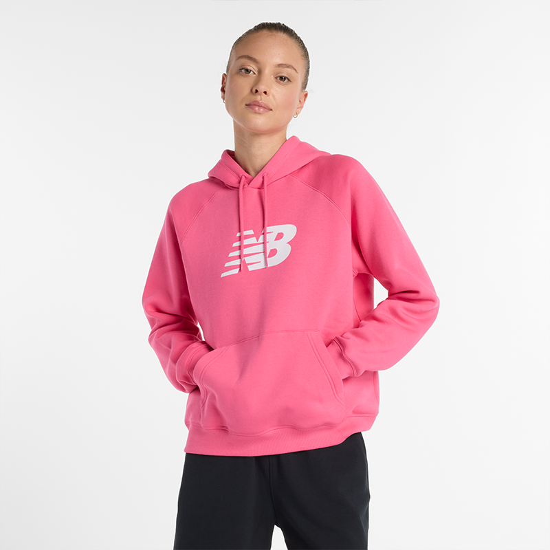 Суитчър New Balance Women's Hoodie Essentials Stacked Logo Розово | NBWT43524DAB, 0