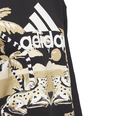 Суитчър adidas Performance Graphic Print Cropped Sweatshirt Черно | H57415, 2