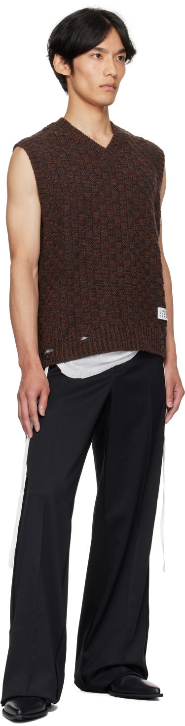 Пуловер Maison Margiela MM6 Maison Margiela V-Neck Sweater Vest Кафяво | SH2FB0026 M13174, 3