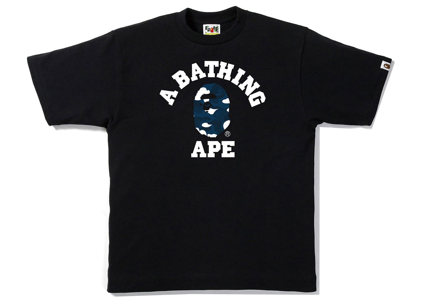 Тениска BAPE Stripe ABC Camo College Tee Черно | 1H80 110 038, 0