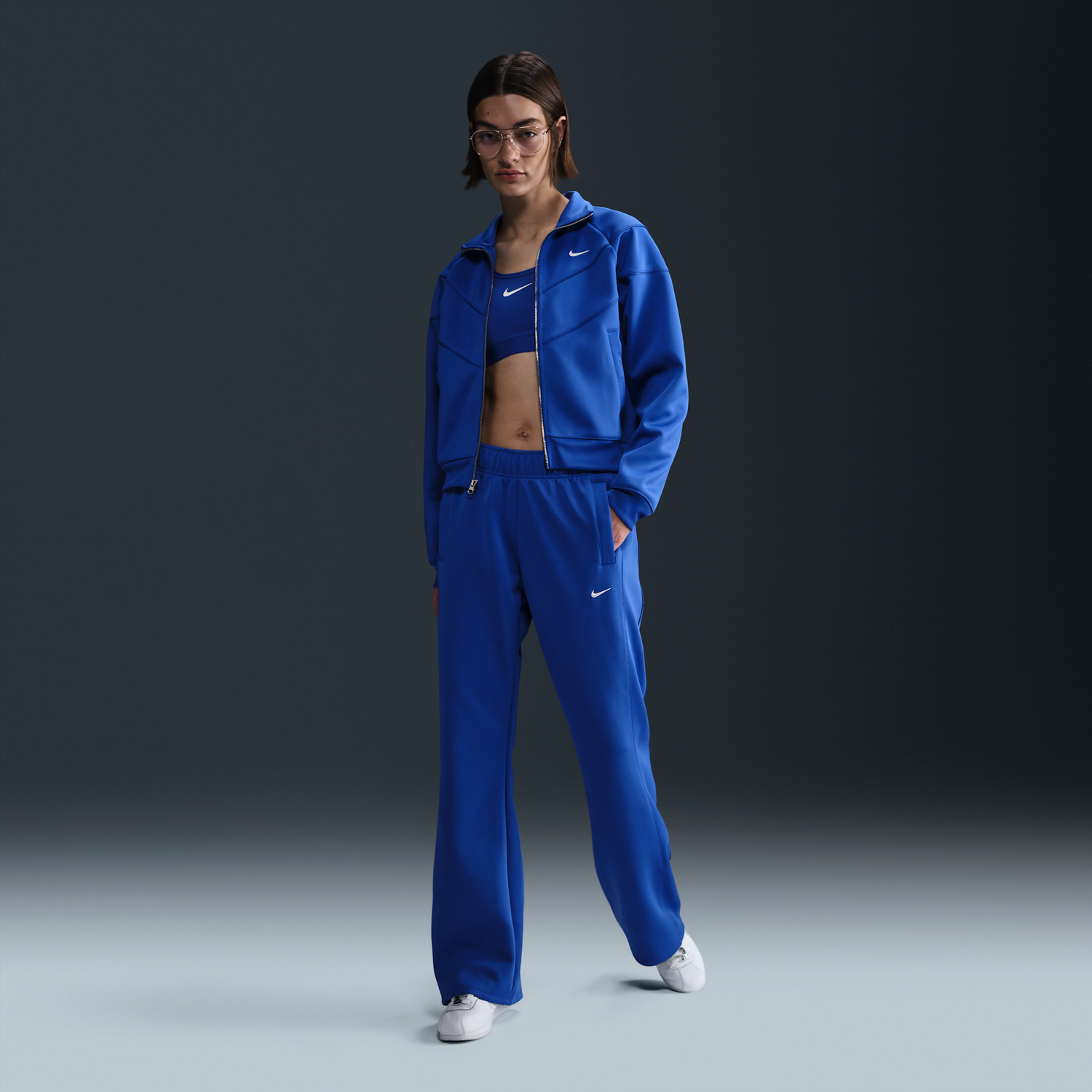 Комплект Nike Sportswear Windrunner Slim Fit Mid-Rise Knitted Pants Синьо | HJ1016-405, 1