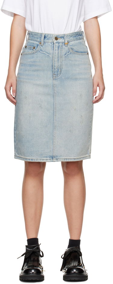 Пола We11done Washed Denim Midi Skirt Синьо | WD-DS2-24-372-W-SK, 0