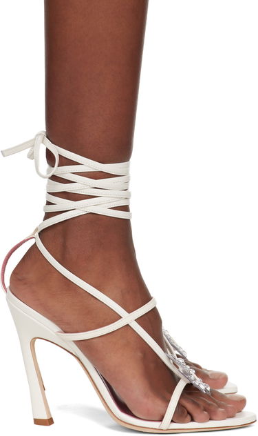 Значка Blumarine Blumarine Butterfly '105 Heeled Sandals Бяло | 6A4531PX507S1400, 0
