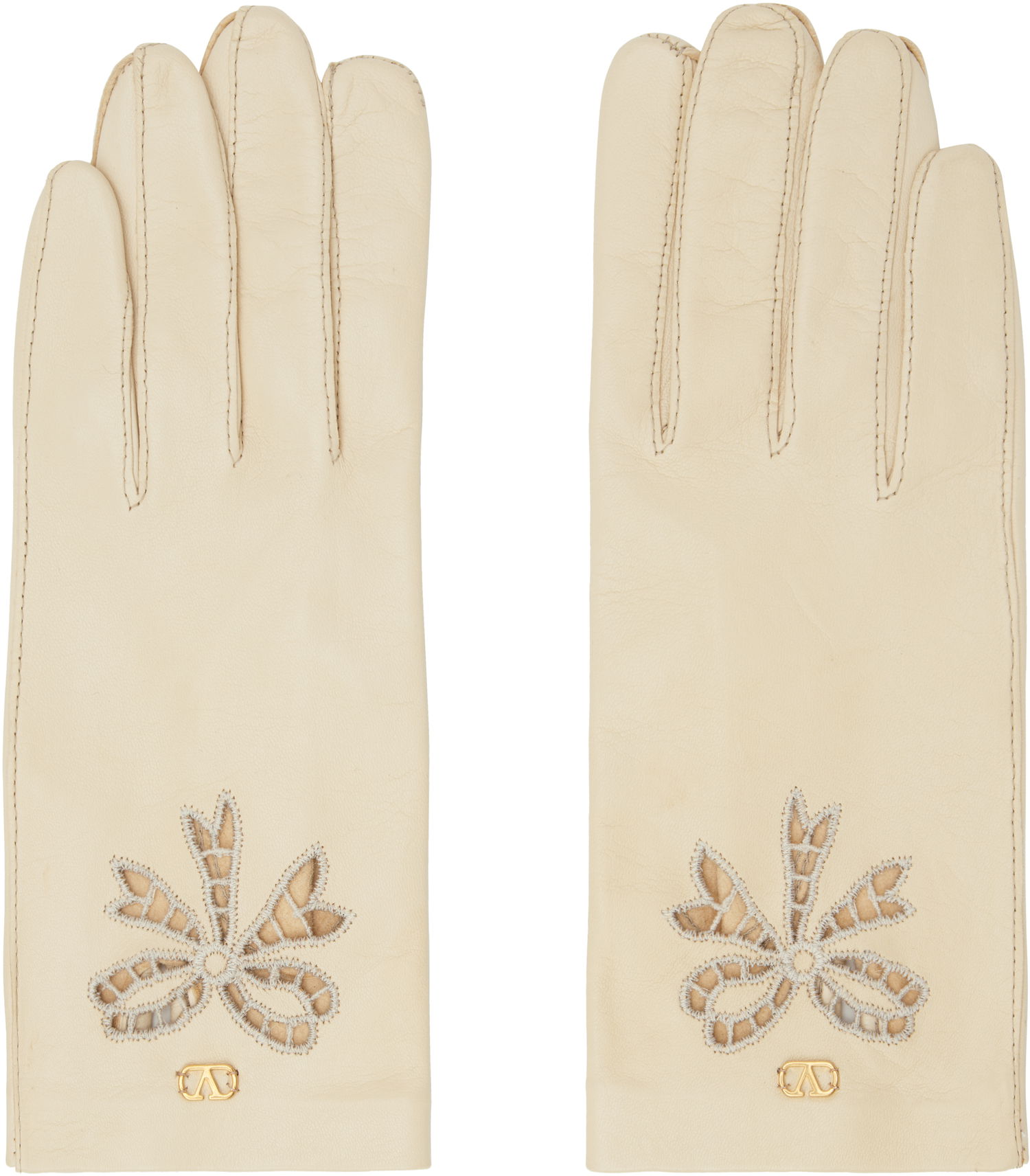 Ръкавици Valentino Valentino Garavani VLogo Signature Nappa Leather Gloves Бежово | 6W2GD00DIQL, 0