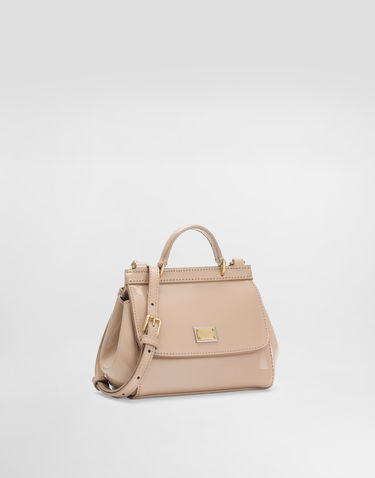 Дамска чанта Dolce & Gabbana Dolce & Gabbana Mini Sicily Patent Calfskin Bag Бежово | EB0003A106780412, 1
