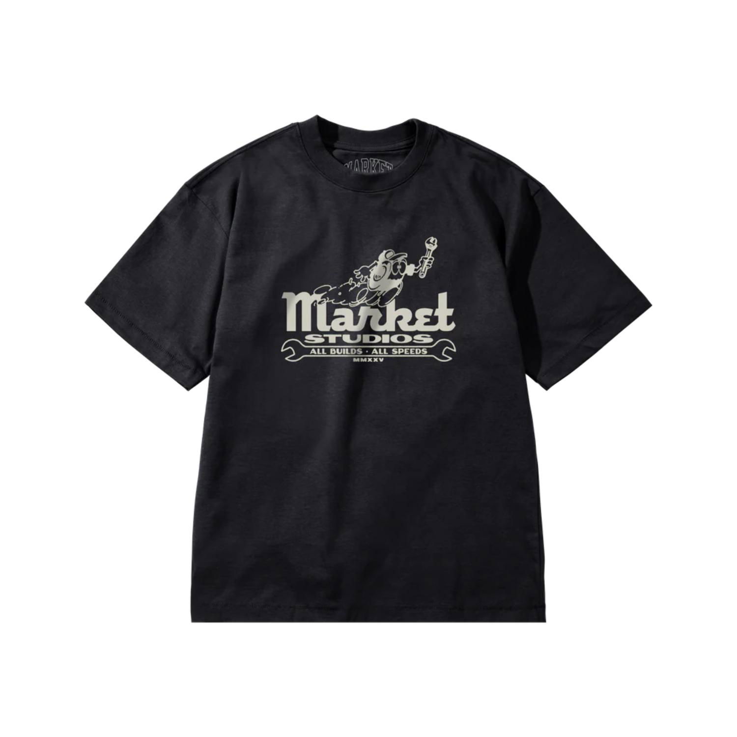 Тениска MARKET Speed And Quality Studios All Builds All Speeds T-Shirt Черно | SS0231-BLACK, 0