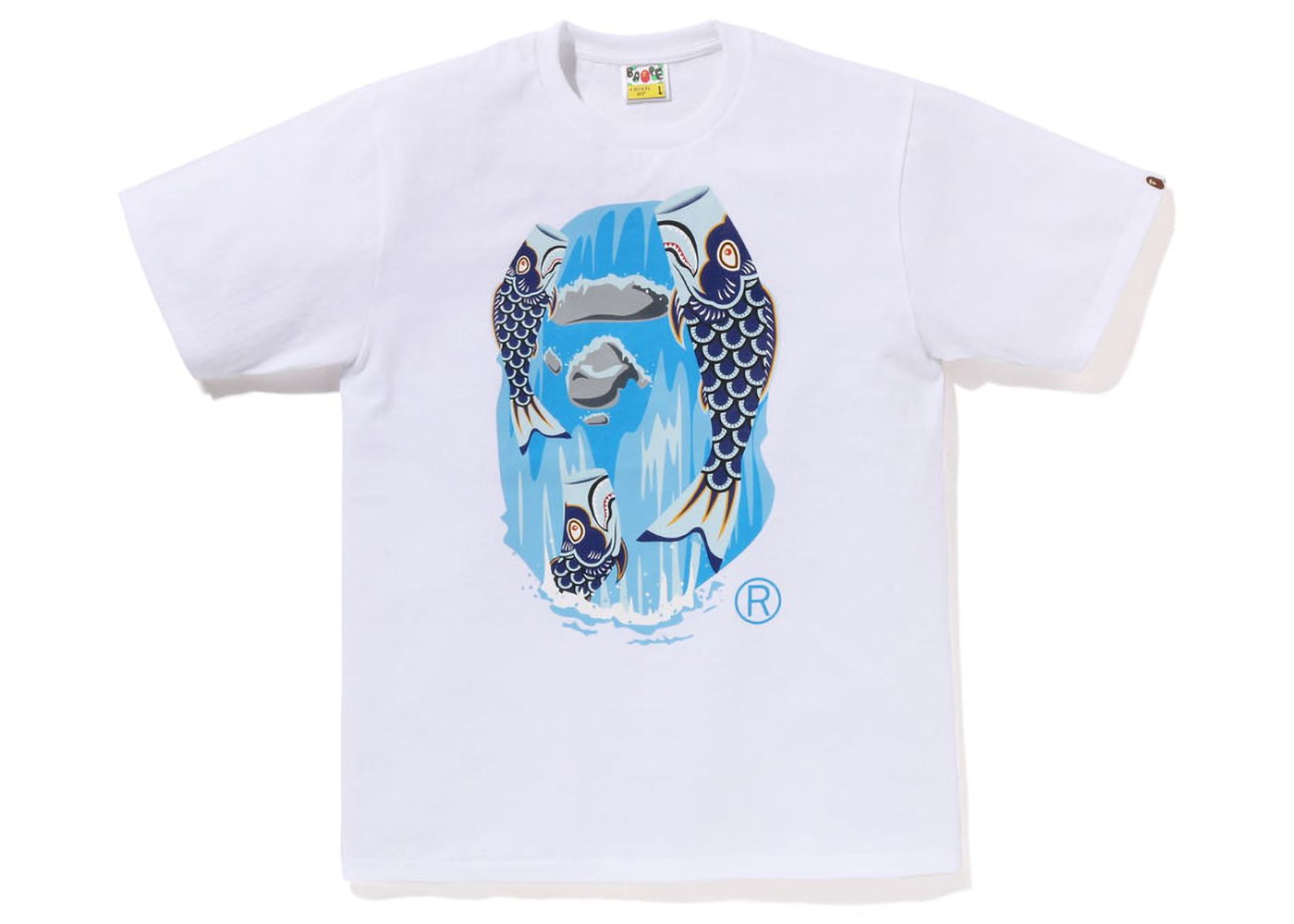 Тениска BAPE Koinobori Waterfall Ape Head Tee Бяло | 1J20-110-017, 0