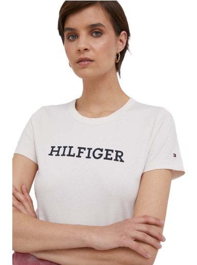 Тениска Tommy Hilfiger Logo Slim Tee Бяло | WW0WW38872