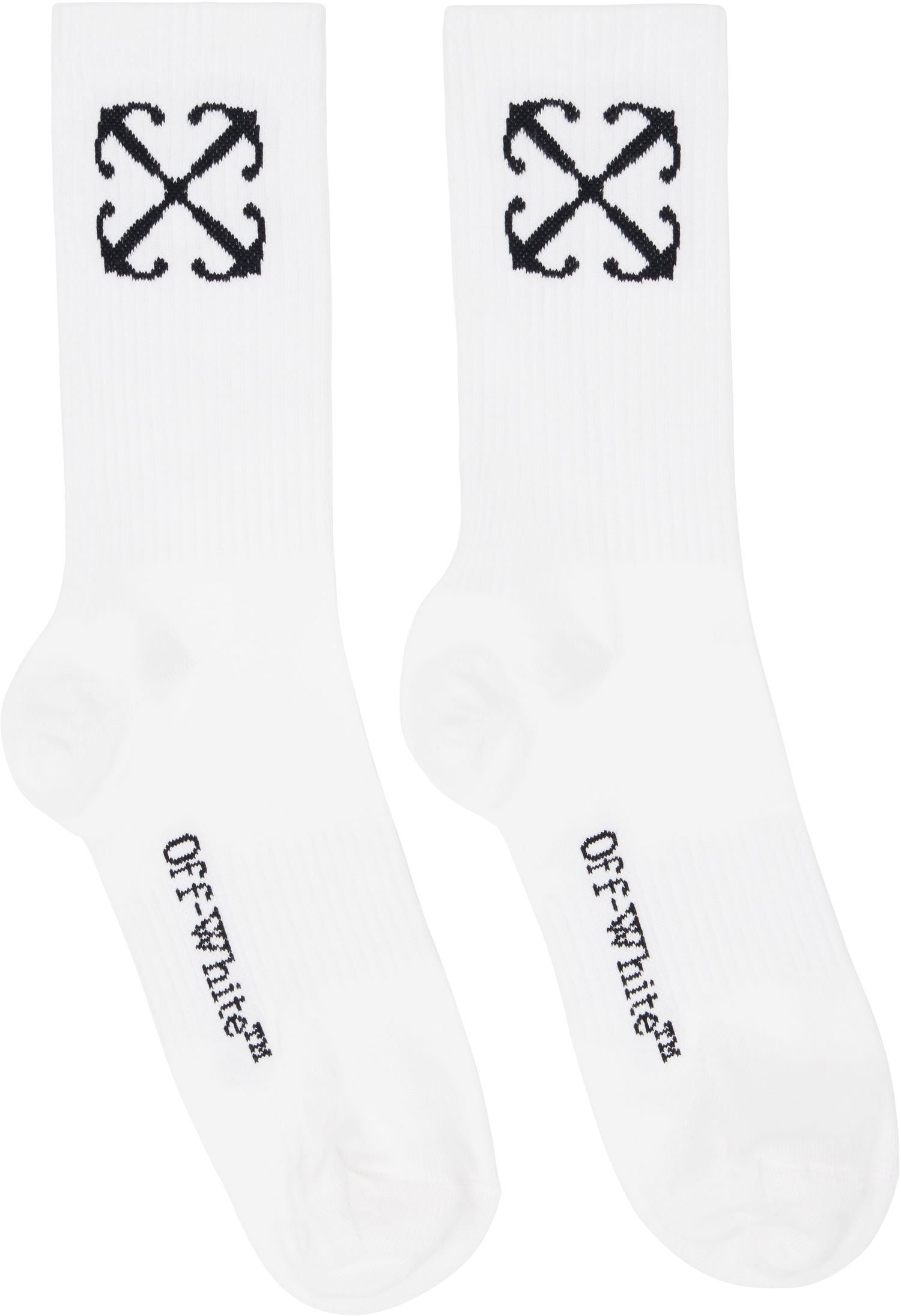 Чорапи Off-White White Mid Socks with Logo Бяло | OMRA080C99KNI0010110, 0
