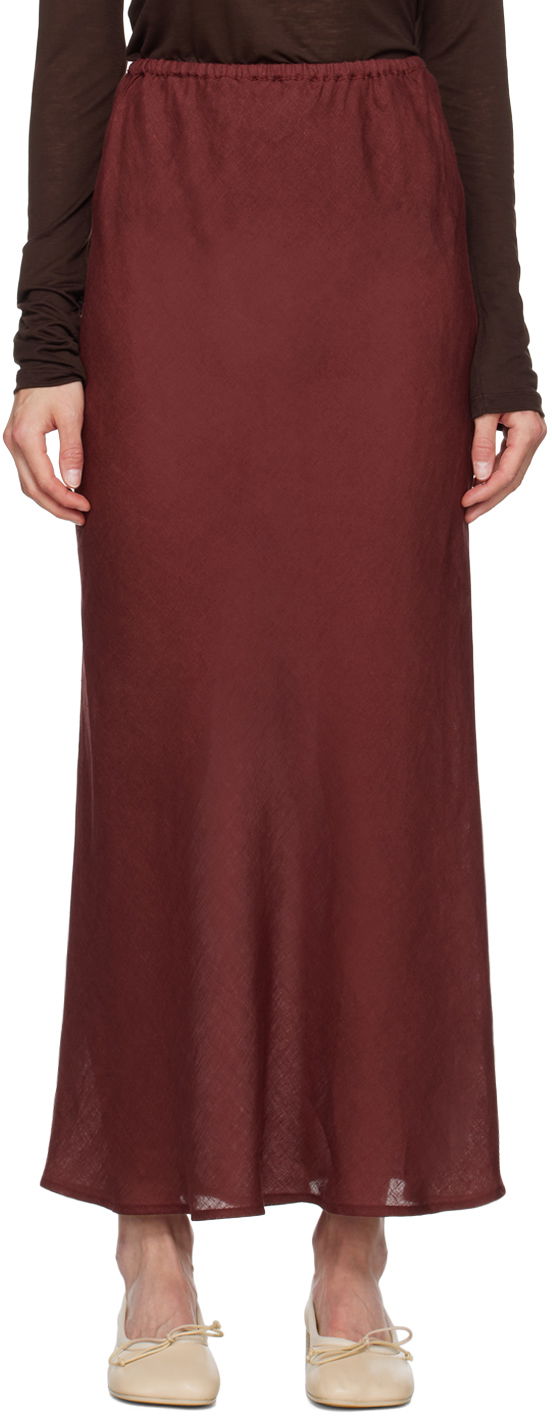 Пола Baserange Baserange Dydine Maxi Skirt Бургунди | SKDY-LI-AU24, 0