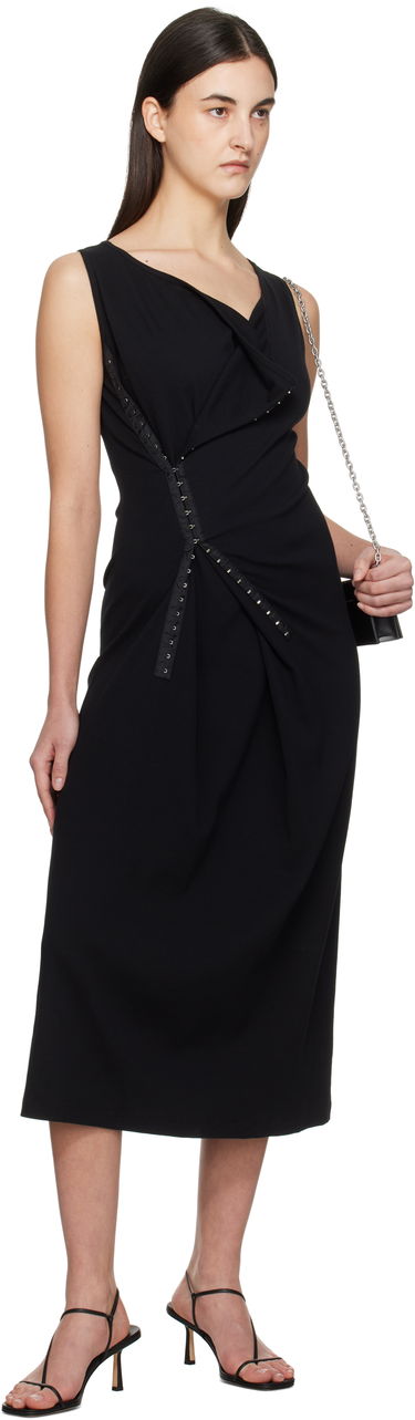 Pокля Maison Margiela MM6 Maison Margiela Cotton Rib Hook-Eye Midi Dress Черно | S52CT0786 M20054, 3