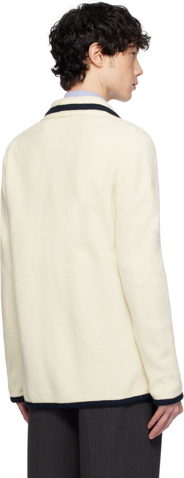Пуловер Valentino Valentino Single-Breasted Wool & Cotton Cardigan Бяло | 6V3KE02TAR2, 2