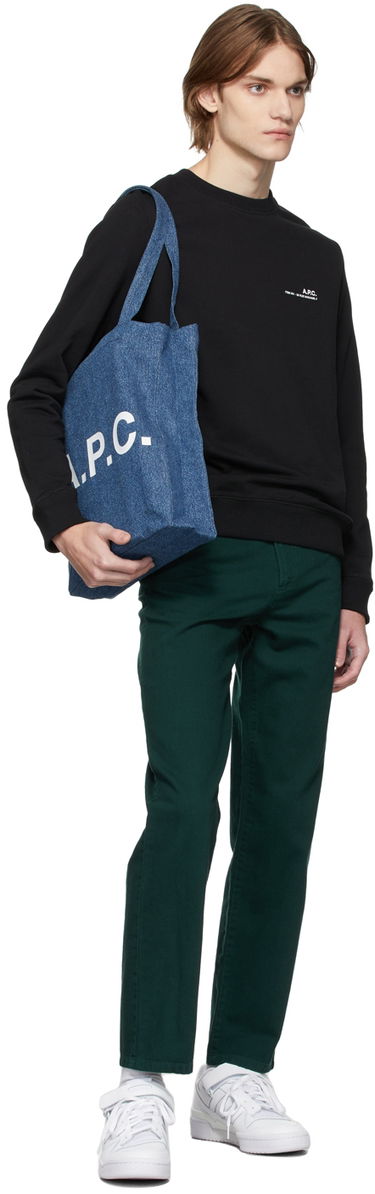 Голяма пазарска чанта A.P.C. A.P.C. Lou Denim Tote Bag Синьо | COETK-M61442, 3