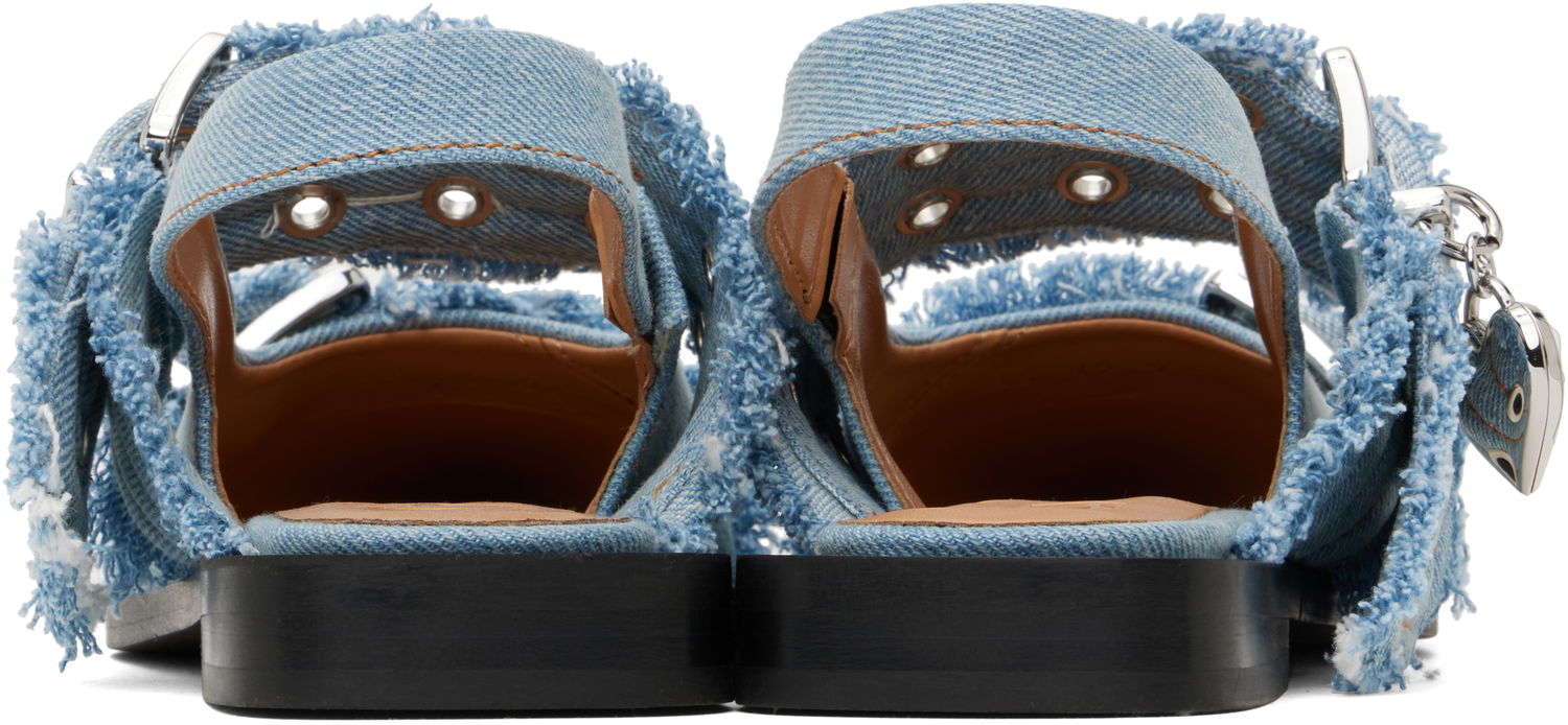 Pокля GANNI GANNI Charms Buckle Denim Flats Синьо | S2939, 1