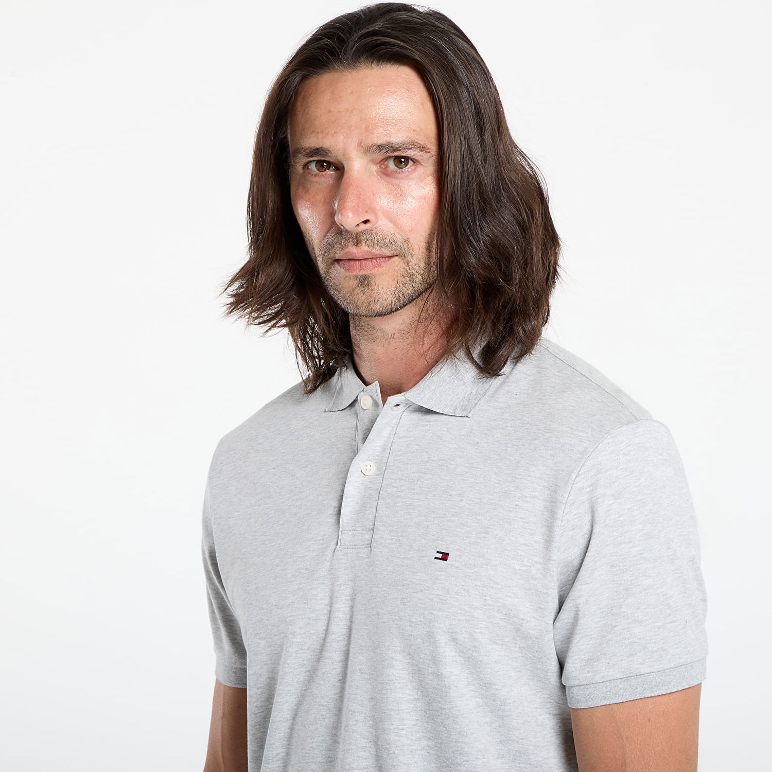 Поло тениска Tommy Hilfiger Tommy Hilfiger Liquid Cotton Polo Сиво | MW0MW39994 P01, 1