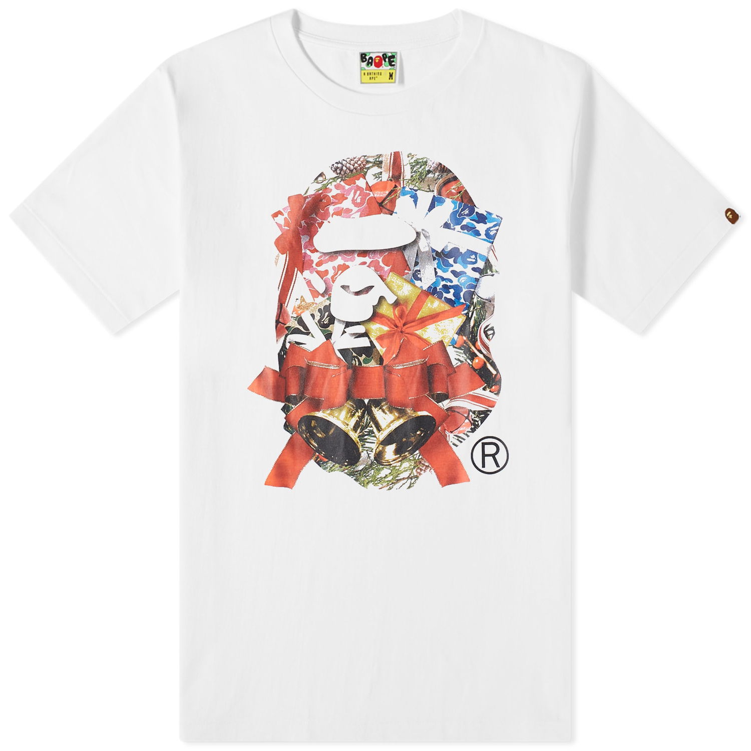 Тениска BAPE A Bathing Ape Christmas Ape Head Tee Бяло | 001TEI701013FWHT, 0