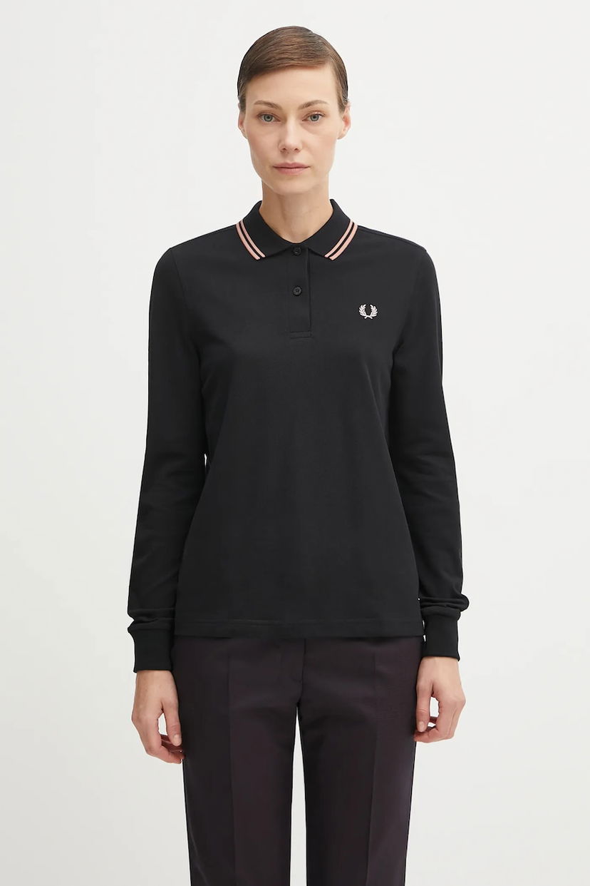 Поло тениска Fred Perry Fred Perry Long Sleeve Polo Shirt Черно | G3636